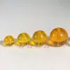 Contas soltas redondas de vidro transparente branco esculpidas com Ksitigarbha Bodhisattva, acessórios de pulseira DIY de vidro amarelo, aproximadamente 8-14mm