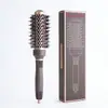 Conjunto de Presente com Pente Rolo para Cabeleireiro de Luxo, Pente Modelador Marrom com Tubo de Alumínio para Condução de Calor, Pente Modelador para Styling e Dar Volume