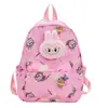 Nueva Mochila Escolar Labubu para Niños Estampado de Dibujos Animados Mochila Linda Colgante de Peluche Labubu Mochila de Jardín de Infancia