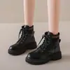 Botas Martin Redondas Antideslizantes de Estilo Francés para Aumentar la Altura, para Uso en Exteriores, Nueva Moda Versátil Verano y Otoño 2026 con Cordones y Suela Gruesa