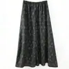 Calça-Saia Fresca com Toque de Algodão, Calça Wide Leg com Caimento Solto, Adequada para Usar em Casa e Passeios ao Ar Livre, Saia Longa A-Line Floral Emagrecedora