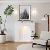 Gabinete de Chimenea de Crema Estilo Francés con Iluminación, Gabinete Decorativo para Almacenamiento en Sala de Estar, Gabinete de Entrada para Sesiones de Fotos, Habitación de Homestay Estilo Ins