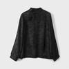 Nova Blusa Feminina Estilo Chinês, Top Estilo Nacional, 100% Seda de Amora, Gola Alta, Camisa Base de Seda de Manga Longa
