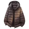Chamarra Sidalite para Pareja Ligera con Capucha de Plumas de Pato Blanco Corta Resistente al Viento Holgada Cálida Diseño Jacket