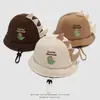 Chapéu de Pescador de Veludo Cotelê com Aba Curta Estilo Coreano Chapéu Fofo de Desenho Animado Novo Modelo Primavera e Outono para Meninos e Meninas Transfronteiriço
