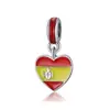 Explosiones Transfronterizas Colgante Bandera Panjia Pulsera Collar Colgante Casero DIY en Forma de Corazón Bandera Nacional Copa del Mundo
