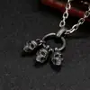 TEMU SHEIN Colgante de Collar con Calavera Negra para Hombre Colgante Plata Tailandesa Personalidad Joyería Vintage