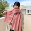 Bufanda Gruesa Larga para Amantes Hombres y Mujeres Otoño e Invierno Estudiante Tejida Versátil Estilo Coreano Bufanda Cálida Moda ins