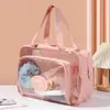Bolsa de higiene pessoal em PVC, bolsa de ombro portátil com separação de seco e molhado, bolsa impermeável para armazenamento de maquiagem e artigos de higiene pessoal para natação e fitness