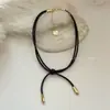Nova Corrente de Clavícula Estilo Coreano com Nó de Laço de Corda de Couro Personalizado, Simples e Versátil, Colar Fashion e Elegante, Acessório de Alta Qualidade para Mulheres