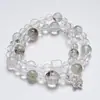 Pulsera de Cristal Natural Verde Fantasma Blanca y Verde para Mujer, Pulsera de Cristal Blanco Versátil de Moda Casual al por Mayor