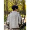 Suéter Casual Holgado de Moda Estilo Americano Pesado Vintage Tie-dye Maillard Cuello Redondo Todo Fósforo Suéter de Pareja