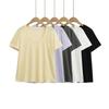 8072-25 Estilo Preguiçoso Fina Levemente Transparente Gola U Solta Casual Simples Manga Curta Camiseta Versátil Efeito Emagrecedor Top Camiseta