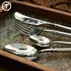Q6 Cuchillo, Tenedor y Cuchara Romanos Acero Inoxidable 304 Engrosado Cuchillo y Tenedor Occidentales Estilo Legendario Cuchillo Grueso para Bistec, Tenedor y Cuchara Juego