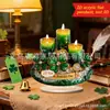 Decoración para Festival de la Hierba Verde de Abril Riqueza Transfronteriza Adornos de Acrílico 2D para Escritorio de Sala de Estar en Casa