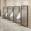 Divisória de Urinol Banheiro Público Banheiro Masculino Divisória de Urinol Hotel Aço Inoxidável Longo Vidro Arco-Íris Divisória de Banheiro