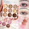 Paleta de Sombras Sorvete Puro Desejo Nove Cores Perolado Fosco Cor Terra Glitter Lantejoulas Iniciante Blush Iluminador Grades Quadradas