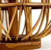 Linterna de Viento de Ratán Hecha a Mano Estilo Nórdico Personalizada Creativa Retro Vidrio a Prueba de Viento Linterna para Velas Aromáticas para Patio de Villa