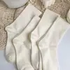 Meias de Maternidade Meias Sem Costura para Mulheres Verão Finas Estilo Tiktok Versão Estudante Sem Costura Meias Brancas de Primavera Meias Largas
