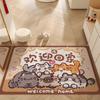 Tapete de Entrada Lindo con Tema de Mascotas, Felpudo Divertido y Personalizable para el Hogar, Tapete para Pies que Raspa la Suciedad y Resistente al Desgaste