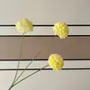 3 hortensias artificiales de cristal de un solo tallo, flores artificiales, hierba pequeña, crisantemos de bola, bulbos de cebolla, decoración de arreglo floral para salón de bodas