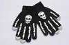 Luvas Halloween Adulto Crânio Garra Fantasma Estampa Fluorescente Luminosa Ciclismo Outdoor Luvas Quentes de Tricô