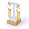E423 Brincos Elegantes de Borla Estilo Palito de Metal Brincos Brilhantes Controlados Joias de Brincos