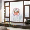 BR-JD503 Láser Colorido Dibujos Animados Mariposa Rosa Autoadhesivo Atrapasoles Pegatina para Ventana Decoración de Vidrio Pegatina Decorativa
