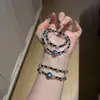 Pulseras de Cristal Natural, Pulseras de Cuentas, Pulseras de Cristal Natural, Pulseras Doble Círculo de Lujo Ligero de Alta Gama para Mujer para Apilar
