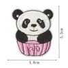 Taza de postre dulce de dibujos animados con parche bordado de panda con corona, lindo diseño de cabeza de panda, ropa para niños, zapatos, sombreros y parches para reparar agujeros