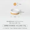 Cuenco de Color Sólido Mate con Borde Recto y Bandeja de Bambú, Cuenco Cerámico para Mascotas, Cuenco para Gatos, Cuenco para Perros, Cuenco de Agua, Cuenco Antiderrames para Comida