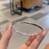 Pulsera de plata pura 9999 plata esterlina epoxi brillante Pulsera abierta de plata de cinco flores nicho pulsera sólida regalo de San Valentín