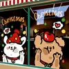 Pegatinas decorativas de vidrio para puertas de Navidad, nuevos diseños de perros de dibujos animados electrostáticos, para crear una atmósfera festiva en centros comerciales y tiendas