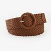 Nuevo bolso redondo de cuero color caramelo de moda europea y americana, hebilla, cinturón ancho, para mujer, ropa combinable, cinturón tejido decorativo para mujer