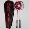 Racket de Bádminton Langway Carbon Auténtico Profesional Doble Ultra Ligero Fibra de Carbono Completa Set Tolerante Pelota