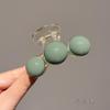 Primavera y Verano nuevo verde perla grande pequeño tamaño pinza de agarre horquilla de bola acrílica accesorios para el cabello parte posterior de la cabeza pinza de tiburón