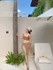 Biquíni Maiô Tailandês Feminino Conjunto Dividido de Três Peças Controle de Barriga Emagrecimento Push-Up Seios Pequenos Estilo Coreano Ins Fonte Termal