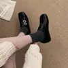 Aumento de Altura Oculto de 3cm~Mocassins Quadrados Fashion Retro com Forro de Lã Estilo Brogue Inverno 2025 Sapatos Britânicos de Couro