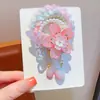 Laço de Cabelo com Borla Hanfu Feminino Flor de Fada Pérola Pingente Laço de Cabelo Bebê Fantasia Antiga Fotografia Estilo Nacional Acessórios de Cabelo