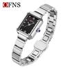 Reloj de Mujer de Comercio Exterior de la Marca Ofns Nicho Retro Tres Agujas Reloj de Cuarzo Resistente al Agua Estilo Ins para Niñas Combinable Reloj de Mujer