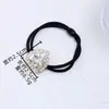 Goma para el Cabello Elástica con Perlas Doradas y Pedrería en Forma de Corazón Estilo Coreano Accesorio de Moda para Cola de Caballo Cuerda para el Cabello Trenzada de Doble Hilo Anillo para el Cabello Estilo Mori Girl Tocado
