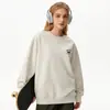 Sudadera de Algodón Pesado para Parejas, Corte Holgado, Cuello Redondo, Sin Capucha, Pulóver, Versátil, Cálida, Prenda Superior Estampada para Otoño e Invierno