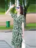 Vestido Floral Feminino Elegante, Novo Estilo Verão 2026 com Decote em V, Vestido Elegante e Emagrecedor Que Esconde a Barriga