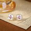 Librito Rojo Explosiones s9 Aretes de Espato Natural Plata S925 con Incrustaciones de Nácar Viento de Corte Aretes Retro Joyería al Por Mayor
