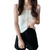 Nueva Camisola Tejida de Cuello Cuadrado Pequeña para Niñas Moda Sexy Ropa Exterior Interior Corta Color Sólido Seda de Hielo Camiseta Base