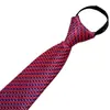 Fabricante Hombres Negros Casual Rayas Azules Corbata de Negocios Corbata Perezosa 8cm Corbata sin Corbata al por Mayor Cremallera