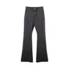 Calças Slimming Pretas Micro-Flare Femininas 2026 Nova Primavera/Outono Elásticas de Cintura Alta Flare Calças Casuais Plus Size para Gordinhas MM