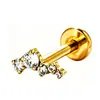 Zeming Jewelry F136 Tornillos para Oreja de Titanio Brillantes Circonita Pequeños Tornillos para Cartílago de Oreja Rosca Interna Piercing de Labio Joyería de Titanio Puro
