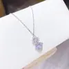 Collar de zirconita ultrabrillante para mujer, cadena de clavícula de acero de titanio en oro rosa moderno, collar con colgante de temperamento nuevo y moderno, joyería
