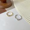 Anillo abierto personalizado con circonita curva irregular de estilo coreano Kashite, estilo coreano, plata esterlina S925, moderno, para mujer